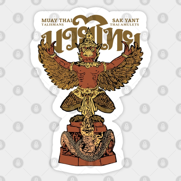 Antique Muay Thai The Golden Garuda Sticker by KewaleeTee